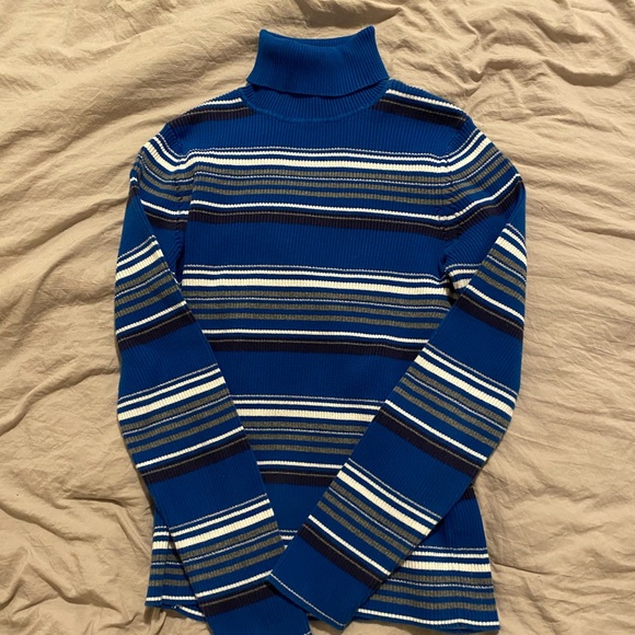 Vintage knit stripped turtleneck - Picture 2 of 3